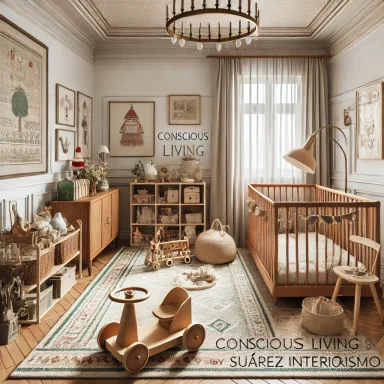 Habitación infantil vintage con decoración juguetona, seleccionada por Suárez & Co. Interiorismo