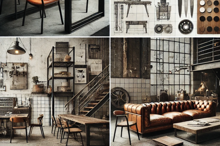 Un moodboard que presenta una combinación de muebles clásicos y contemporáneos, como sillas antiguas, sofás modernos y mesas de café ornamentadas, hechos con materiales de alta calidad. Diseño por Suárez & Co. Interiorismo.