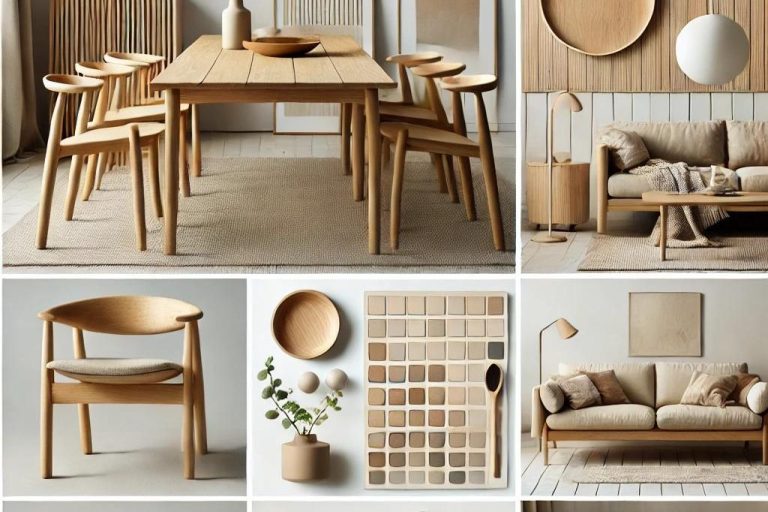 Un moodboard que presenta una combinación de muebles clásicos y contemporáneos, como sillas antiguas, sofás modernos y mesas de café ornamentadas, hechos con materiales de alta calidad. Diseño por Suárez & Co. Interiorismo.